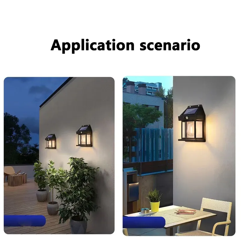 Solar-Wandleuchte mit Bewegungssensor für den Außenbereich - IP65 Wasserdichte LED-Sicherheitsleuchte für Terrasse, Deck, Veranda, Scheune & Balkon