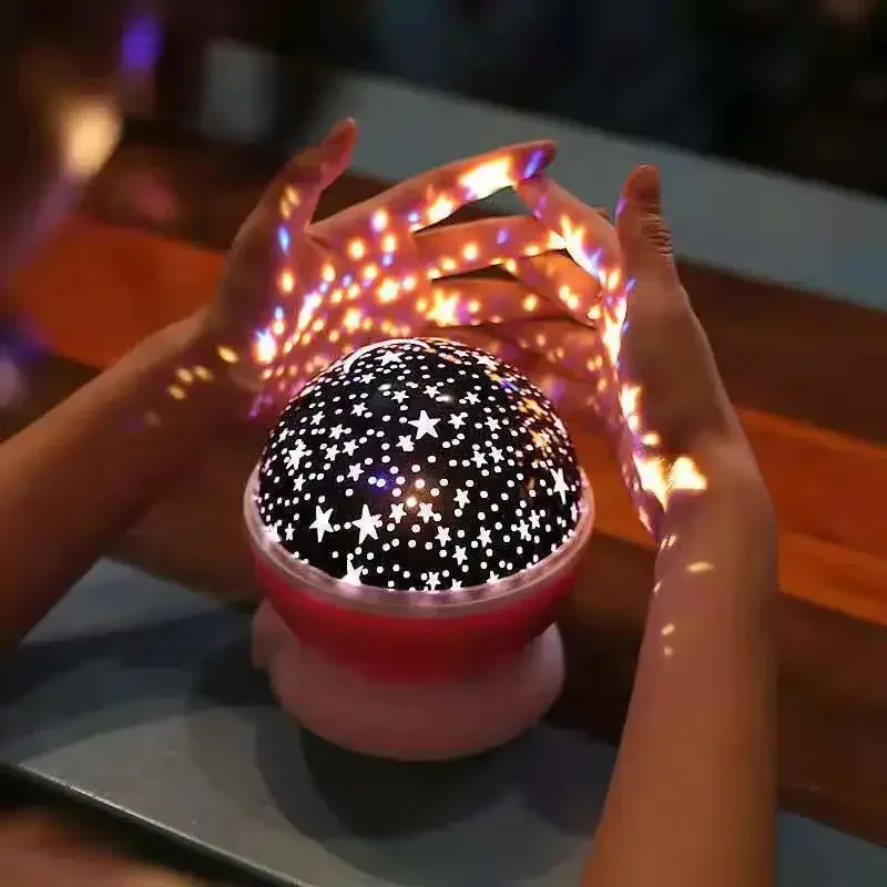 Nachtlampe Projektor Sternenhimmel Nachtlicht Projektor Babylampe Dekor Rotierender Sternenkinderzimmer Mond Galaxy Projektor Tischleuchte