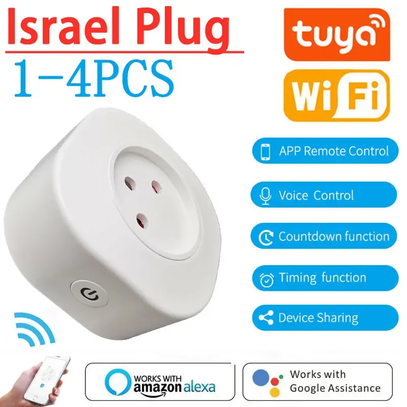 16A Israel Smart Wifi Power Stecker Smart Wifi Drahtlose Steckdose Arbeit mit Alexa Google Home Assistant Tuya SmartLife APP