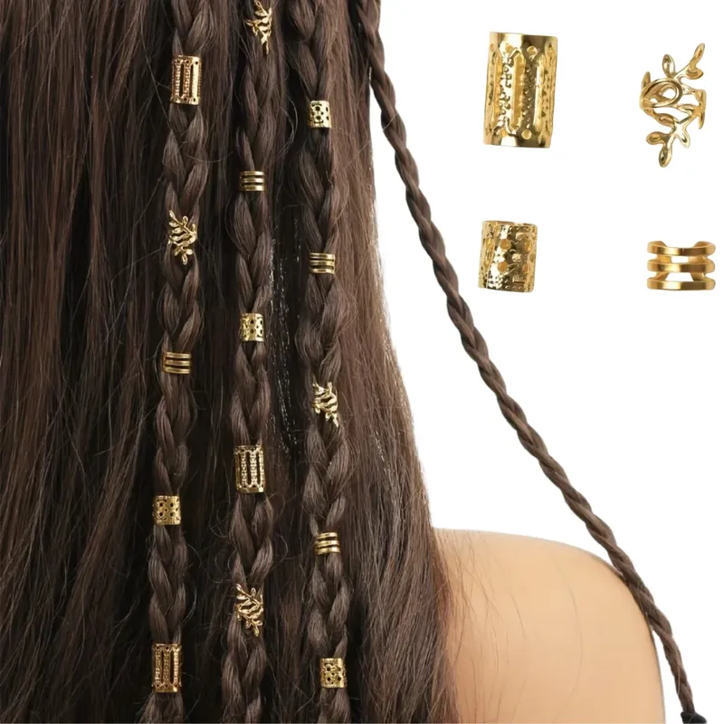 40 Teile/satz Damen Elegante Hohle Haarringe Set mit verschiedenen Mustern DIY Haarschmuck für Mädchen Loc Haarschmuck für Zöpfe