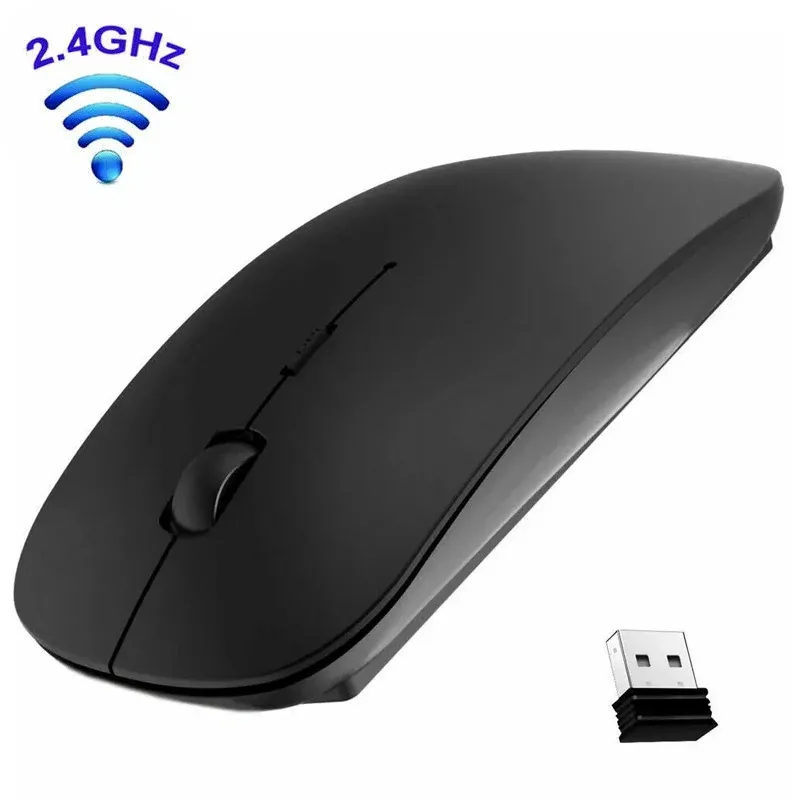 Schlanke drahtlose Maus 2,4 GHz optische Mäuse 1600 DPI Gamer Büro leise Maus ergonomisches Design Mäuse mit USB-Empfänger für PC Laptop