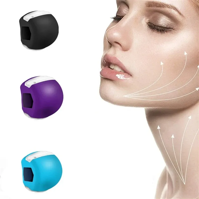 Silikon-Kiefertrainer-Ball Premium Silikagel Kiefermuskel-Toner Wangenknochentrainer für Männer Frauen Gesichtsfitness Fitnessgeräte