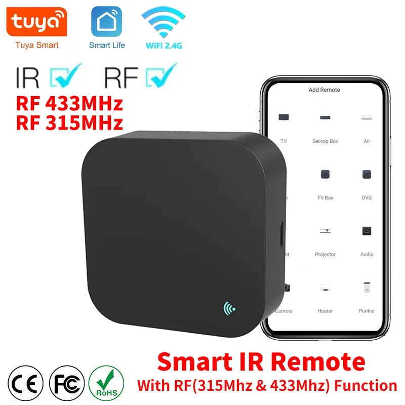 Tuya wifi rf ir fernbedienung 433mhz/315mhz für smart home über smart life für klimaanlage alle tv unterstützung alexa, google home