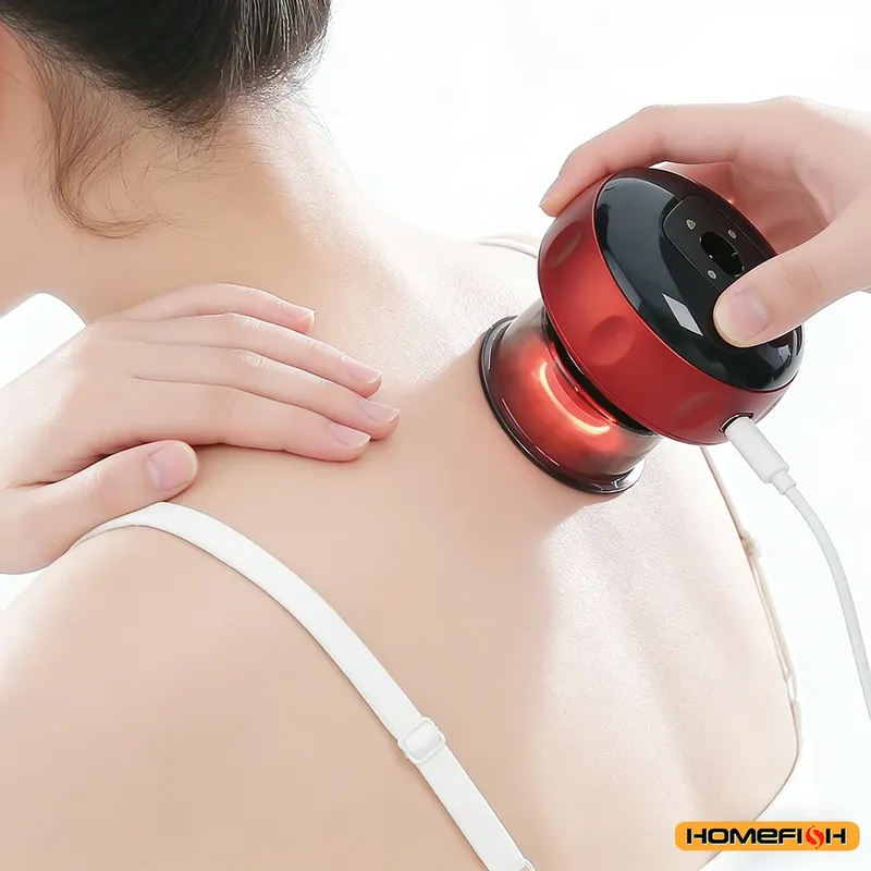 2-in-1 Heiz- & Gua-Sha-Schröpfmassagegerät, Intelligentes Vakuum für Tiefenfaszienmassage am Rücken und Nacken