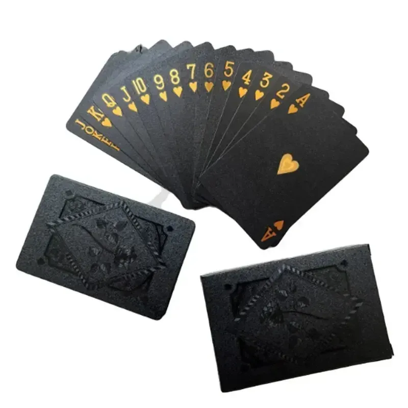 Schwarzgoldenes Wasserfestes Magisches Spielkarten-Set |   Brettspiel-Geschenkkollektion