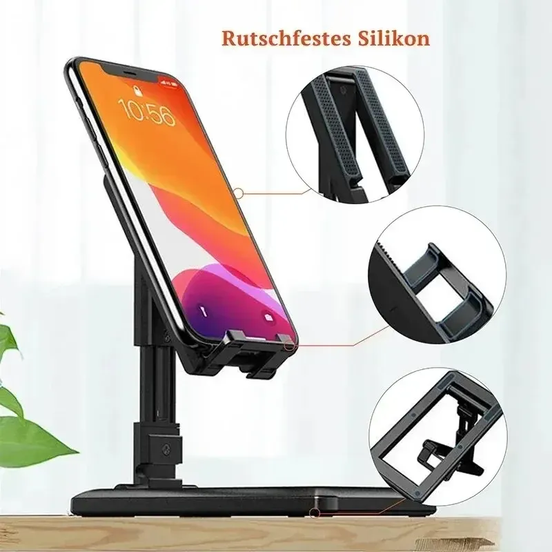 Faltbarer Tablet-Handy-Desktop-Telefonständer für iPad, iPhone, Samsung, Schreibtischhalter, verstellbare Schreibtischhalterung, Smartphone-Ständer