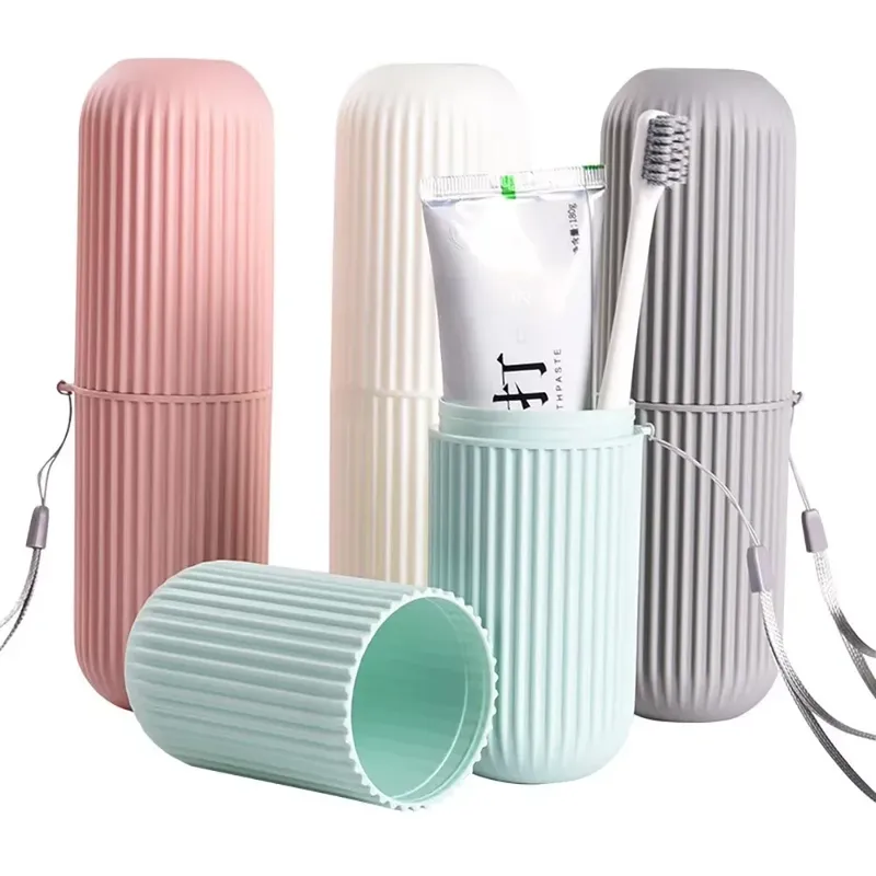1Pc Tragbare Zahnbürste Tasse Bad Zahnpasta Halter Lagerung Fall Box Organizer Reise Toiletten Lagerung Tasse Neue Kreative