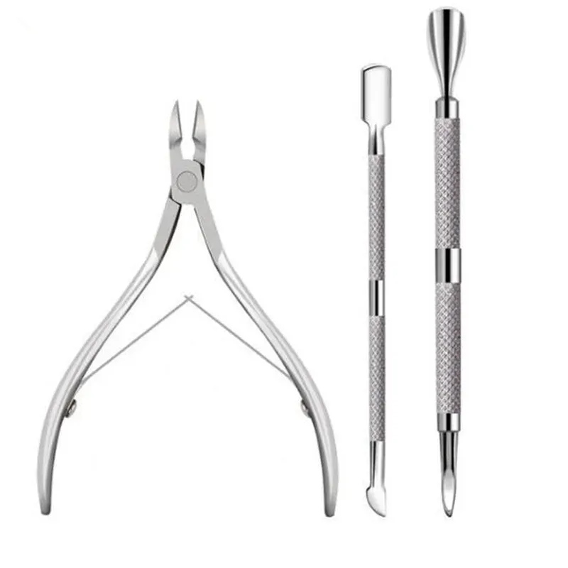 Edelstahl Nail Art Cutter Schere Nagelhautschneider Pusher Dead Skin Remover Kit Maniküre Pediküre Werkzeuge Nägel Set