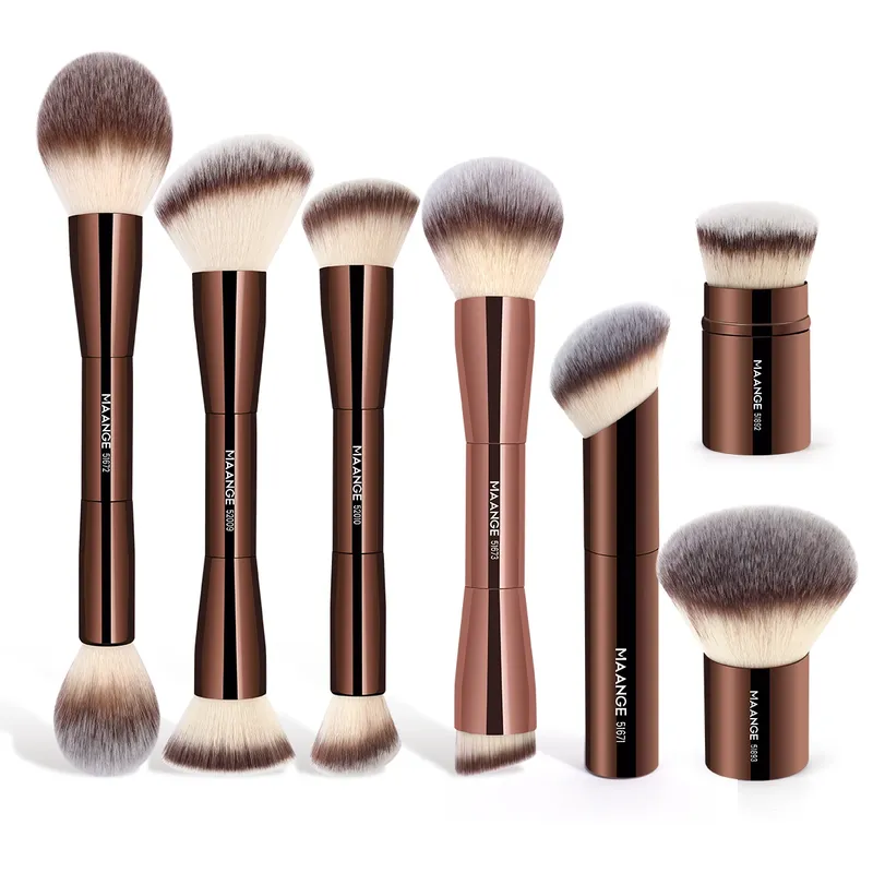 Maange Make-up Pinsel Doppelkopf Foundation Puder Concealer Rouge Bronzer Make-up Pinsel Weich faser Haar kosmetische Schönheits werkzeuge