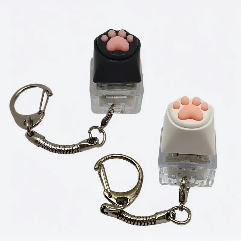 Nette Katze Klaue Schlüssel Kette Schlüssel Ring Fingertip Dekompression Druck Spielzeug Keycap Tester Zurück Tasche Anhänger Festival Paare Geschenk