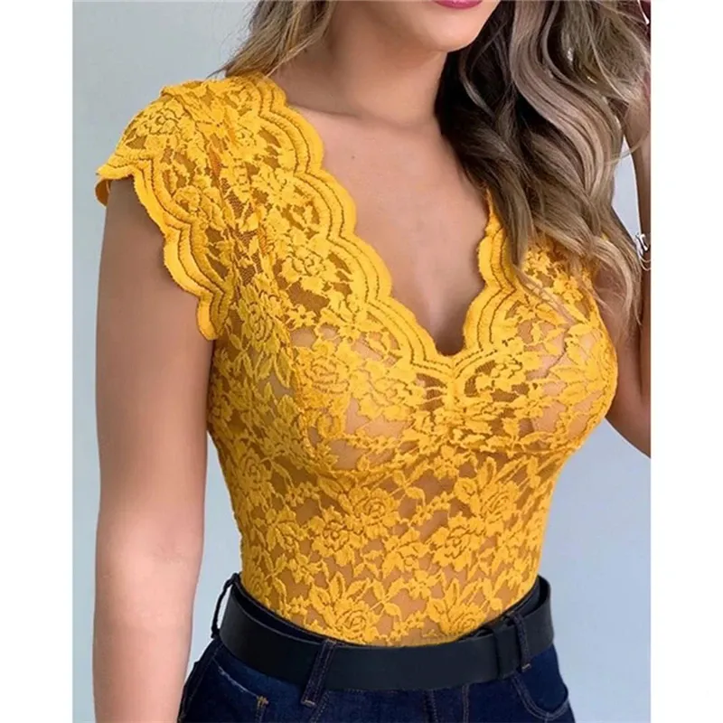 Frauen Tops Sommer sexy Spitze häkeln Strickjacke lässig einfarbig Trend Spitze aushöhlen Top für Damen