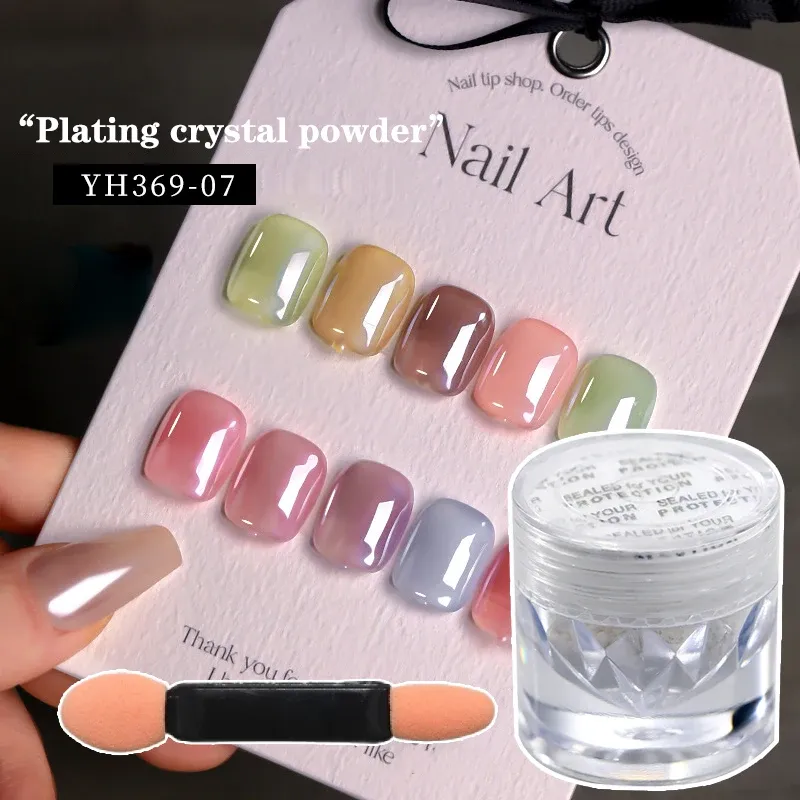 Aurora Perle weiße Nägel Glitzer Staub Chrom Mondlicht weiß reiben auf Pulvers chale Spiegel Pigment Nail Art liefert Dekoration