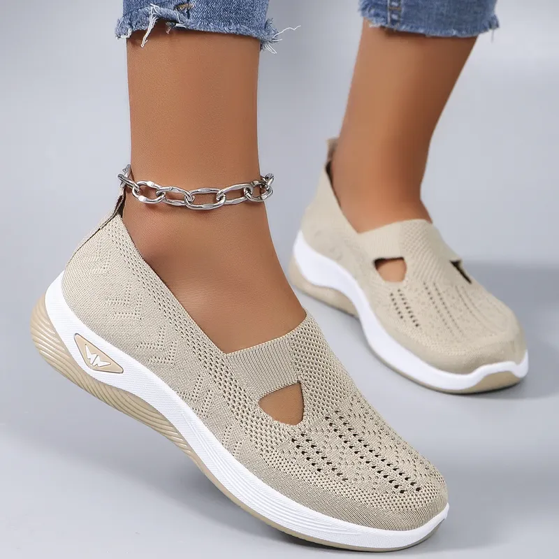 Frühlingsneue Damen-Sportschuhe, modisch, atmungsaktiv, leicht, rutschfest, verschleißfest, lässige Sportschuhe, flache Schuhe