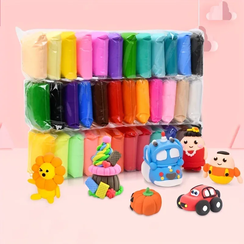 12/24/36-teiliges Magic Air Dry Clay Set – ungiftiger Modellierspaß für Kinder und Geschenke – inklusive lebendiger Farben und Deluxe-Werkzeugsatz