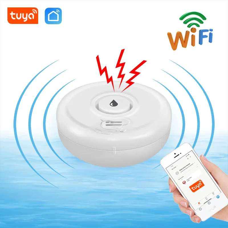 Tuya WiFi Überschwemmungssensor Smart Life App Wasserlecksensorerkennung Lauter Ton Alarm Verknüpfung Alarm Anwendung Fernüberwachung