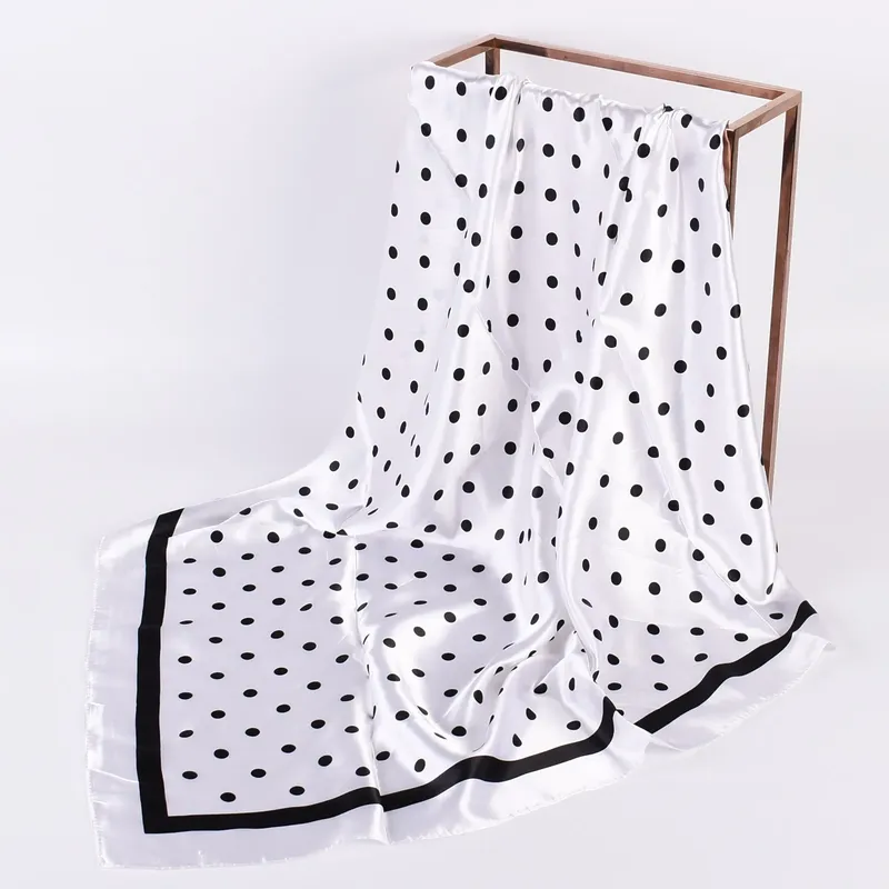 Sommer neuer modischer Temperament Wavelet Dot 90CM großer quadratischer Schal bedruckt mit modischer quadratischer Seide