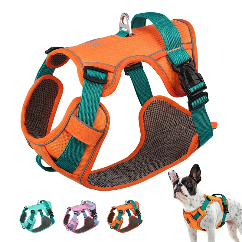Mesh Atmungsaktives Hundegeschirr Nylon Reflektierende Hundegeschirre Weste Langlebige Haustier-Trainingsweste Einstellbar für kleine, mittelgroße und große Hunde