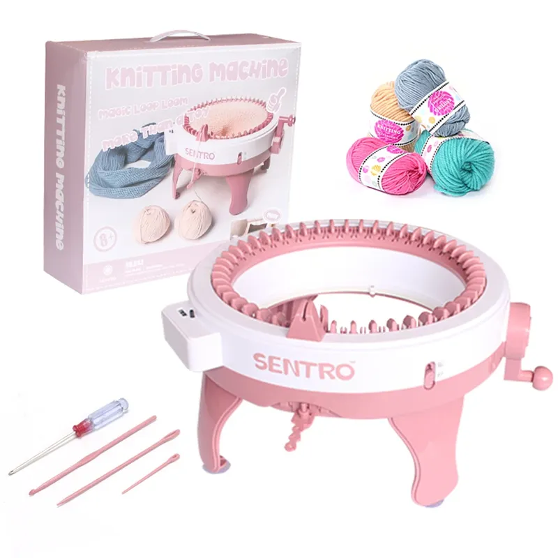 SENTRO 40/48-Nadel-Strickmaschine – Stoffkreation – Dual-Strick-Webstuhl-Set, stilvolle Mütze, Schals und Socken – ideales DIY-Geschenk für Bastelliebhaber