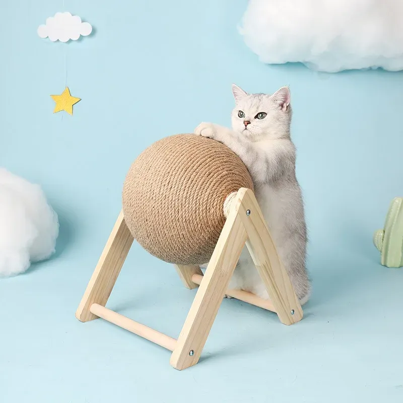 Katze Kratzen Ball Spielzeug Kätzchen Sisal Seil Ball Bord Schleifen Pfoten Spielzeug Katzen Scratcher Tragen-beständig Haustier Möbel liefert