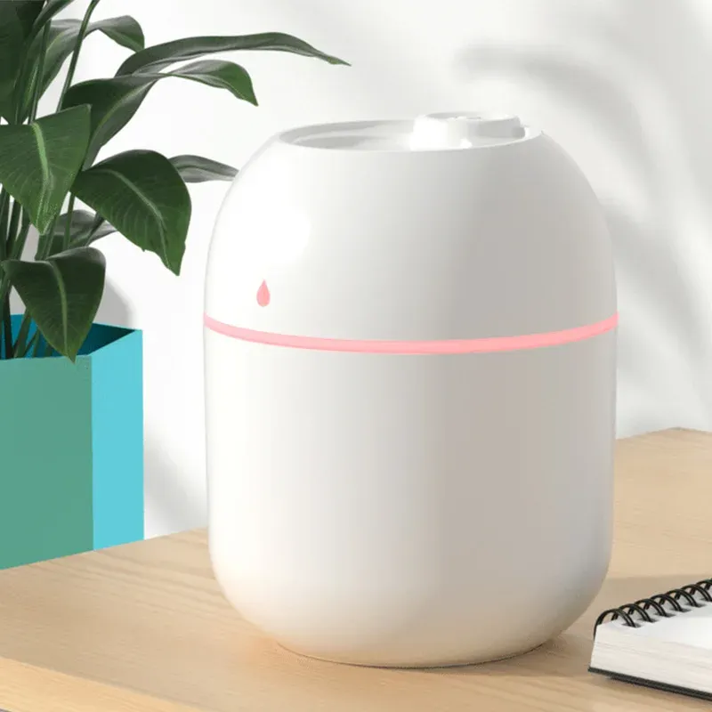 Mini Tragbarer USB-Luftbefeuchter Wassertropfen-Design Desktop Innenraum Haushalt Geräuscharmer Zerstäuber-Luftbefeuchter für Büro und Zuhause