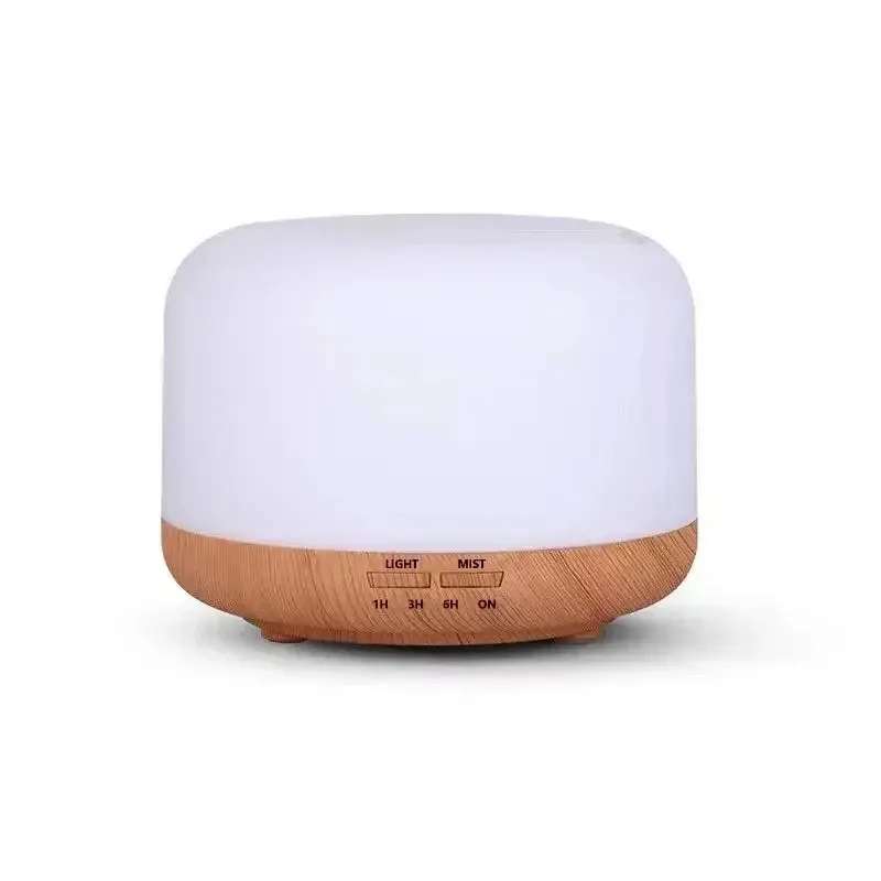 500 ml Mini-Luftbefeuchter, USB-Aromadiffusor mit Holzmaserung, Luftbefeuchter mit bunten Nachtlichtern, Diffusormaschine für ätherische Öle