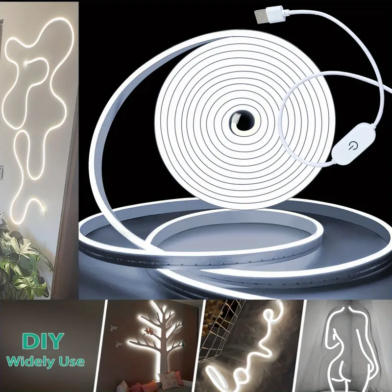 Neon LED Licht Streifen Smart Touch Sensor Schalter Dimmbare Neon Zeichen Flexible Led Band Wasserdichte Seil Rohr Lampe Hintergrundbeleuchtung Dekor