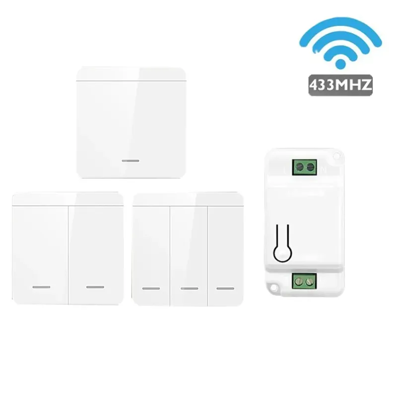 1/2/3 gang 433Mhz smart push Drahtlose Schalter Licht RF Fernbedienung 110V 220V Empfänger hause Wand taste Decke Lampe