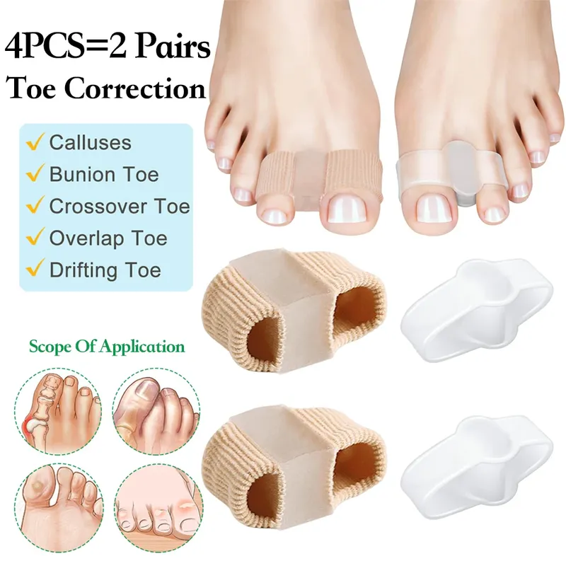 2 Paar Zehenspreizer Hallux Valgus Bunion Corrector Orthesen Füße Knochen Daumenversteller Korrektur Pediküre Fußglätter