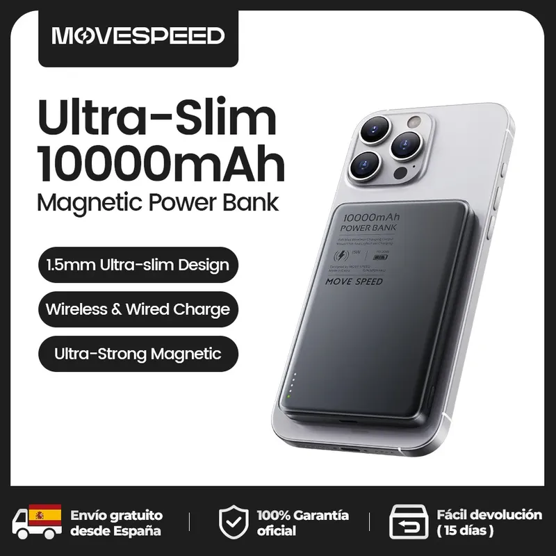 MOVESPEED S10 10000 mAh Magnetische Power Bank Schnelle Ladung Tragbare Externe Batterie Mini Wireless Powerbank für iPhone 16 Samsung