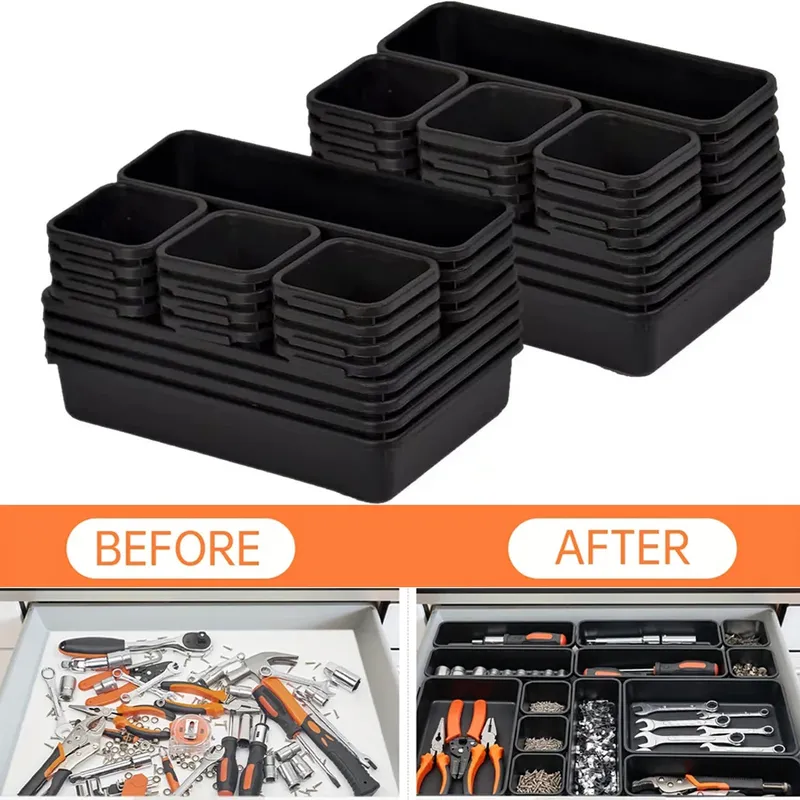Tablett-TrennblĂ€tter-Set, Schubladen-Organisation, 26/32/45 StĂŒck, Werkzeugablage, Werkzeugkasten, Organizer, Werkbank, Schrank, BehĂ€lter, Werkzeugtruhe, Garagen-Hardware