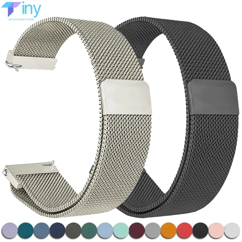 20/22 mm magnetisches Milanese-Armband für Samsung Galaxy Watch 7, 6, 5, 4, 40, 44 mm Gear S3, Edelstahlband für Huawei 4 GT3 Armband