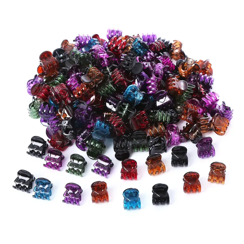 1cm 100 Stück/Set Haar klauen clips für Frauen Mädchen Zubehör schwarz braun transparent Kunststoff Mini Krallen Haars pange Klammer Geschenke