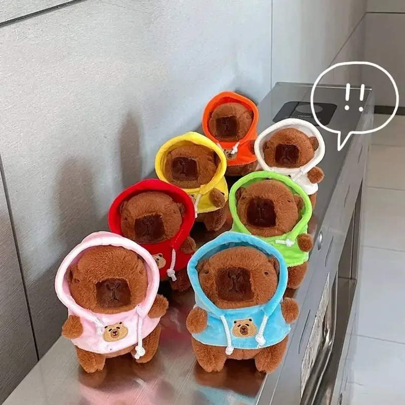 Flauschiger Capybara-Schlüsselanhänger, Geschenk, süßer Plüsch-Hoodie, Capybara-Anhänger, Cartoon, weiche Capybara-Puppe, Dekoration, Geburtstagsgeschenke