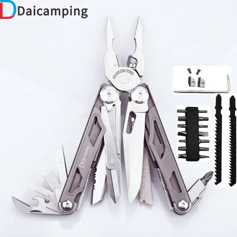 Daicamping DL30 Austauschbares Teil Hand Multitool Multitool Sets Cutter Multitools Überlebenszange Multifunktionales Klappmesser