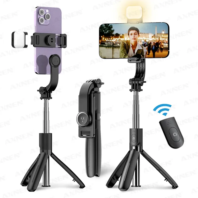 L21 Telefon Selfie Stick Stativ mit kabellosem Bluetooth LED Fülllicht mit Fernauslöser für Android IOS Handy