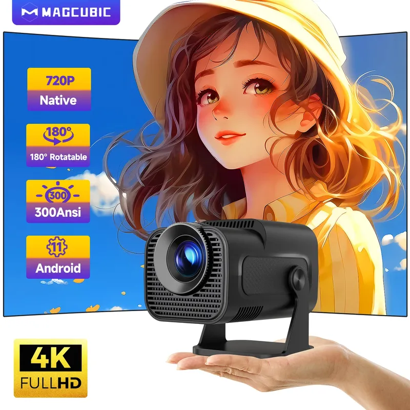 Magcubic HY320 Mini New Native 720P Android 11 4K Projektor 300ANSI Wifi6 BT5.0 Cinema Outdoor Portable 180 °   Drehbarer Projektor