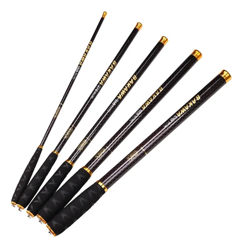 BAKAWA Ultraleichte Carbon Angelruten 1,8 M-7,2 M Tragbare Teleskop Reise Mini Stream Feeder Pole Harte Pesca karpfen Süßwasser