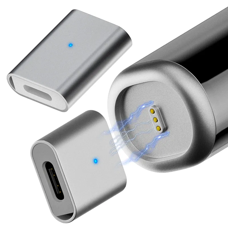 USB C/8 Pin Buchse auf magnetischen 3Pin Adapter Aluminiumlegierung Ladeadapter Typ C Stecker für Laifen Wave elektrische Zahnbürste