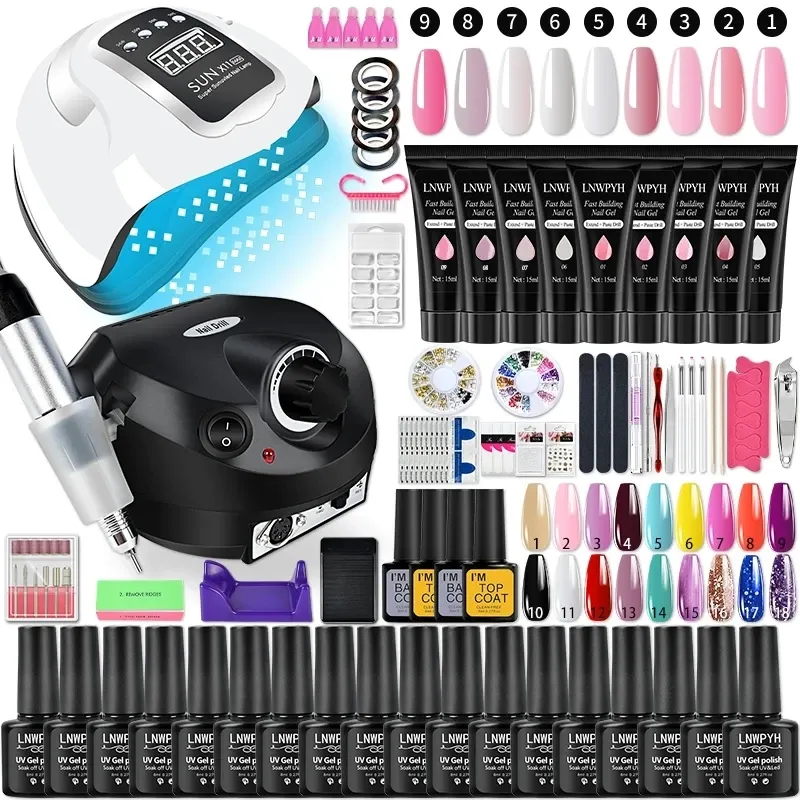 Gel Nagellack Set Poly Nagel Gel Kit Mit Nagel Lampe Semi Permanent Gel Lack Set Professionelle Nail art Werkzeuge Kit Maniküre Set