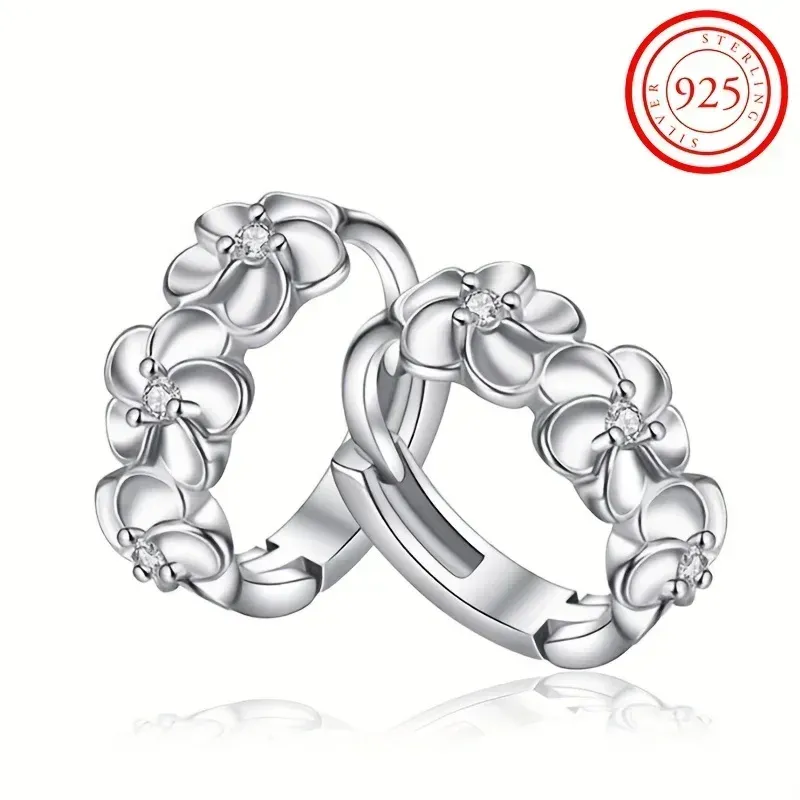 Ohrringe aus 925er-Sterlingsilber mit exquisitem Kamelienmuster, niedlicher, eleganter Stil, zartes Geschenk für Frauen und Mädchen, für den Alltag, lässig