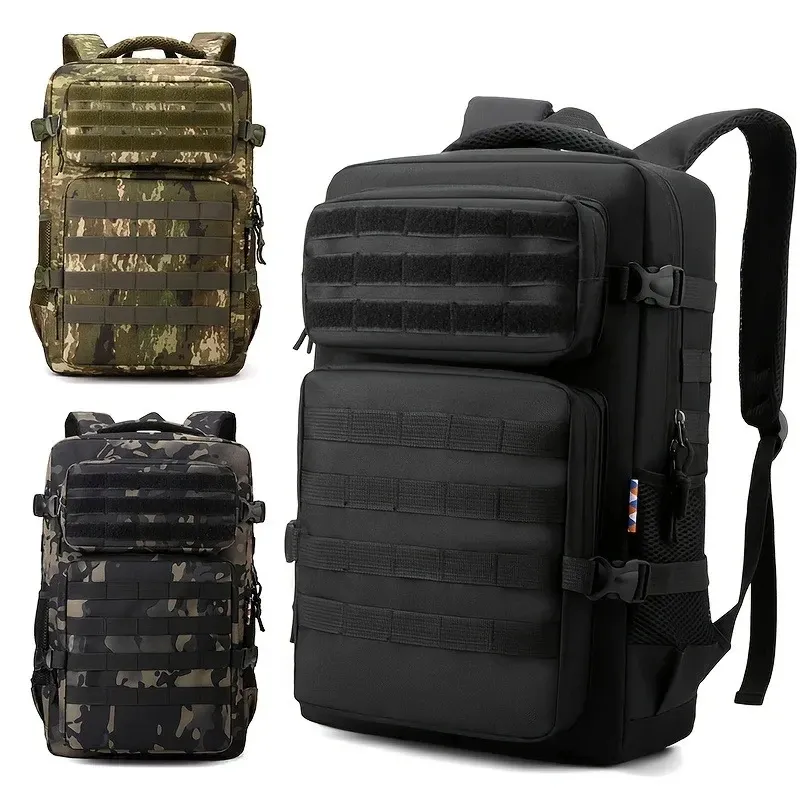 Taktische Rucksäcke, Herren-Rucksack mit Tarnmuster, Wander- und Campingrucksack, großvolumiger, mehrlagiger Outdoor-Sportrucksack
