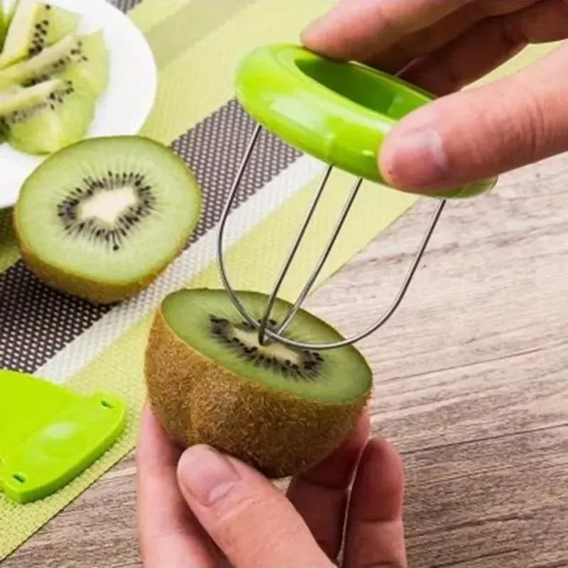 1 Stück Kiwi-Schäl-Split-Werkzeug, Küchenhelfer und Zubehör, kreativer Schnitt, Kiwi-Schälutensilien, Graben, Obstschneider, Obstmesser