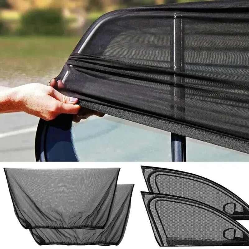 1 paar Auto Fenster Sonnenschirm Mesh Auto Hinten Seite Fenster Auto Styling Atmungsaktive Schatten Vorhang Sonnenblende Abdeckung Automotive Innen