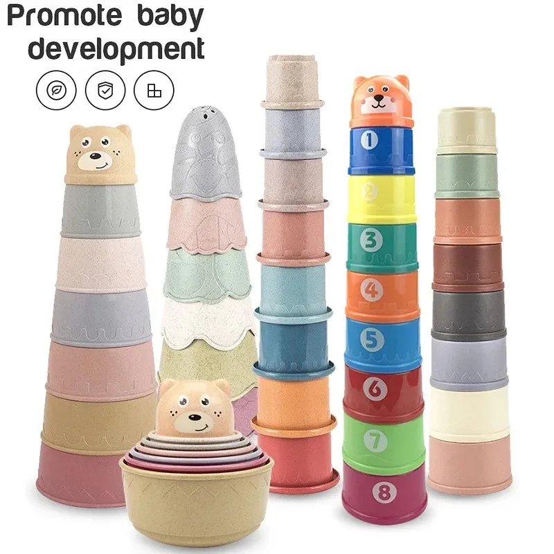 Baby Montessori Tasse Stapelspielzeug Strand Pool Badewanne Lernspielzeug für Kleinkind Kleinkind 0-12 Monate Weihnachtsgeschenk