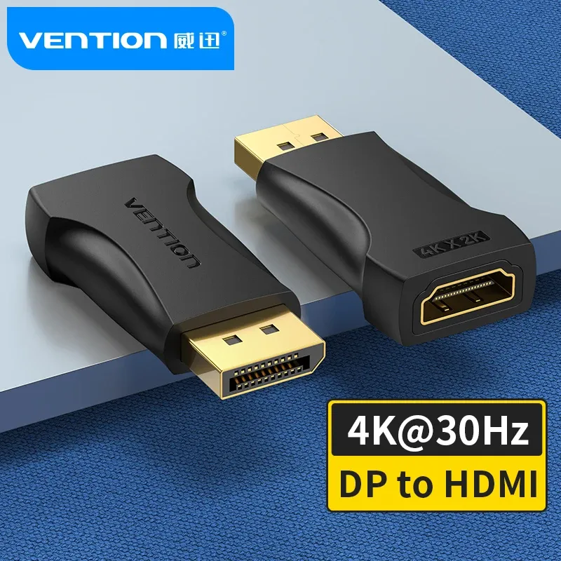 Vention DP zu HDMI Adapter 4K30Hz Display Port Stecker auf HDMI Buchse Konverter für PC Laptop Projektor DisplayPort zu HDMI Adapter