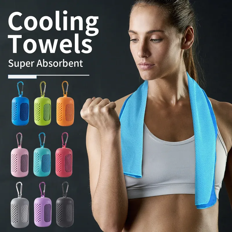 Tragbares Mini-Silikagel-Set, kaltes Handtuch, schnell trocknend, atmungsaktiv, kühle Schweißabsorption, Sport, kühlendes Handtuch, Laufen, Yoga, Fitnessstudio