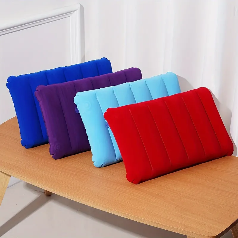 1PC Aufblasbare Quadratische Kissen Für Outdoor Camping Business Reise Tragbare Komfortable Kissen Kissen Hals Kissen