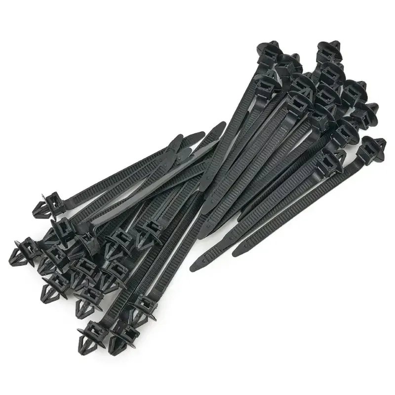 25 Stück Selbstsichernde Nylon-Kabelbinder Auto-Schlauchbefestigung Reißverschluss-Band Nylon-Kabelbinder Kabelfixierclips für Automobilanwendungen