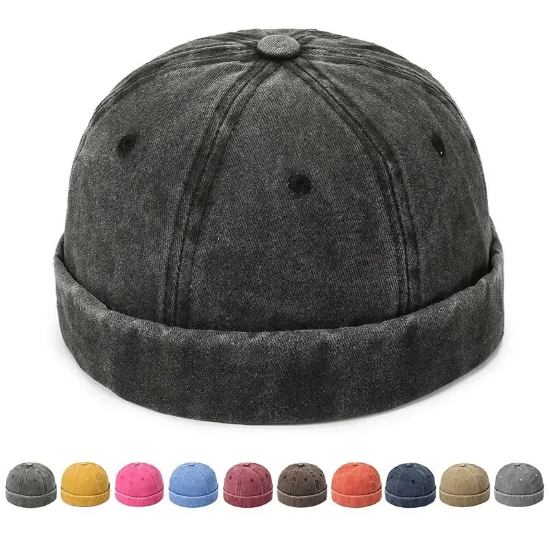 Hatsmen's Four Seasons Denim Cloth Gua Skin Hat, Street Bare Panel, Vermieter Hat, Personality Fashion, Retro Outdoor Trend