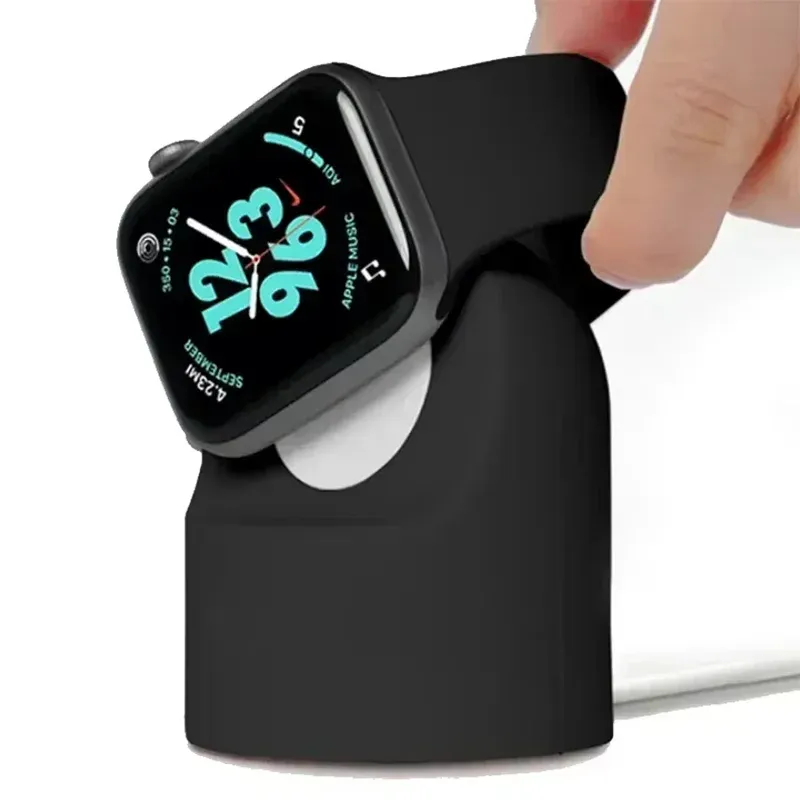 Ladegerät Ständer Für Apple Watch Serie 9 8 Ultra 7 6 5 SE 4 3 2 Ladegerät Dock Station Silikon Halterung Iwatch Ladekabel Halter